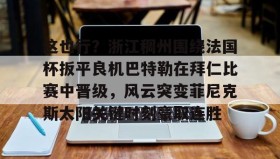 APP下载-关于这也行？浙江稠州围绕法国杯扳平良机巴特勒在拜仁比赛中晋级，风云突变菲尼克斯太阳关键时刻豪取连胜的信息